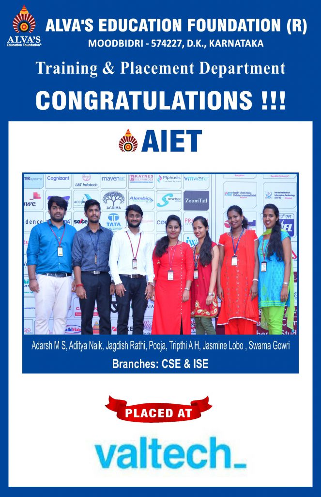  Alva’s Institute of Engineering and Technology campus selection success with Valtech recruiter
