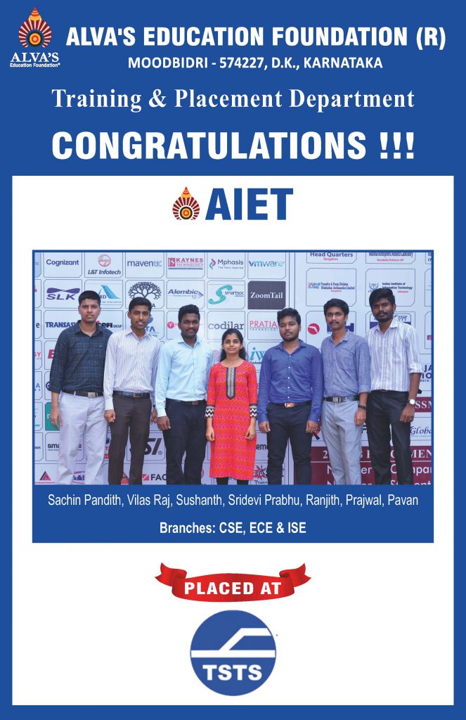 Alva’s Institute of Engineering and Technology campus selection TSTS recruiter hire