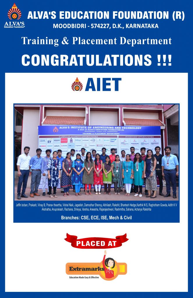 Alva’s Institute of Engineering and Technology campus selection Extramarks student placement