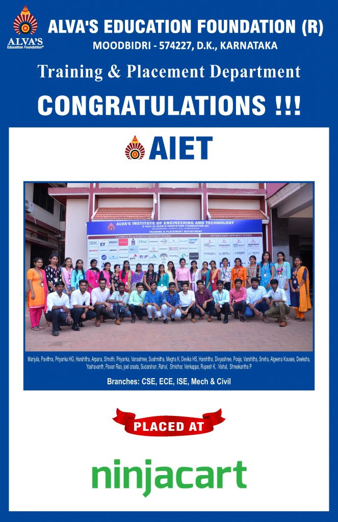 Alva’s Institute of Engineering and Technology campus selection Ninjacart placement success