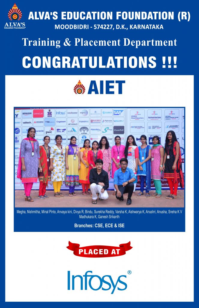 Alva’s Institute of Engineering and Technology campus selection Infosys student placement