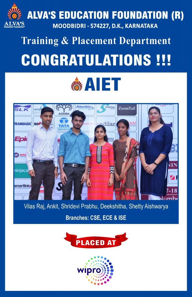 Alva’s Institute of Engineering and Technology campus selection Wipro success story 