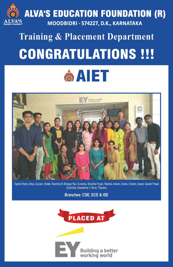 Alva’s Institute of Engineering and Technology campus selection student hired by EY