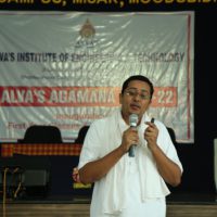 Social entrepreneurship talk by Ranjan Bellarpadi at Alva’s Agamana, Alva’s Institute of Engineering and Technology