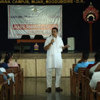 Social entrepreneurship talk by Ranjan Bellarpadi at Alva’s Agamana, Alva’s Institute of Engineering and Technology