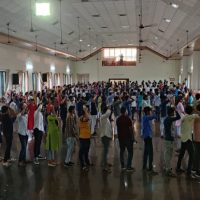 Students participating in BACCE Foundation management games during Alva’s Agamana at Alva’s Institute of Engineering and Technology